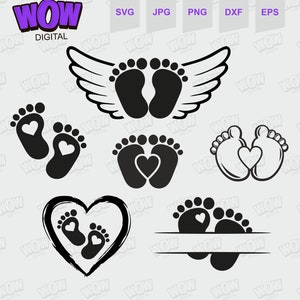 Baby Feet SVG, Baby Footprints SVG, Downloads Digital for cricut