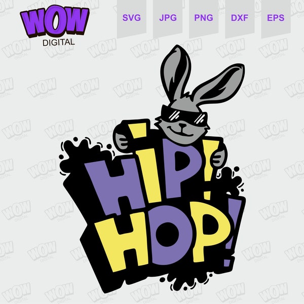 Hip hop bunny svg. Bunny Face SVG, Easter bunny SVG, Cool bunny SVG, Instant Download, svg, dxf, png, eps, ai file, Printing, Cricut