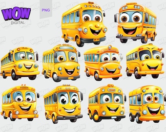School Bus Bundle PNG clipart PNG Digital Download