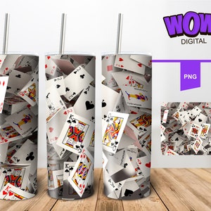 Carte da gioco 3D Tumbler Wrap Florals, Carte da gioco 3D Tumbler Wrap, 20oz tumbler wrap design, 20 oz Skinny Tumbler Sublimation Design