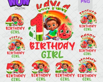 Personalisiertes Regenbogen Geburtstagskind PNG, Familienset Sublimation PNG Bundle, Name hinzufügen
