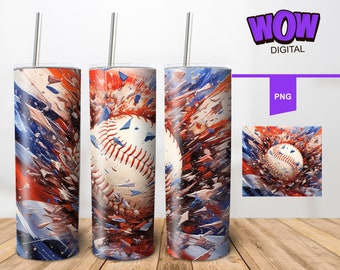 3D Tumbler Wrap baseball American Flag Eagle, 3D baseball Tumbler Wrap, 20oz tumbler wrap design, 20 oz Skinny Tumbler Sublimation Design
