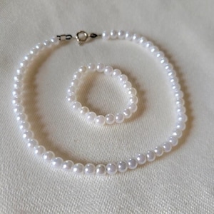 White Pearl Doll Necklace Set Fits 35&quot; Patti Playpal Dolls