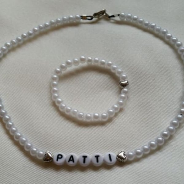 Patti Playpal NAME NECKLACE SET fits 35 inch Ideal Doll Handmade