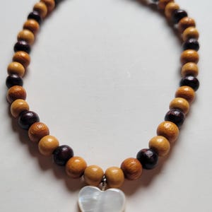 Doll Necklace For 18 Inch Doll HEART Wood Beads fits 18 Inch American Girl Dolls