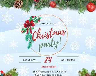 Digital Christmas Party Invitation