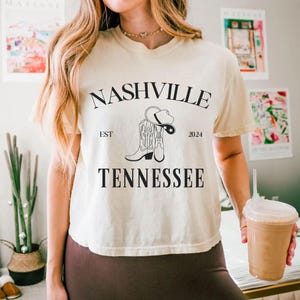 Nashville Comfort Colors Crop Top, Country Music City T Shirt, Tennessee T- shirt, Western Comfort Colors Sweatshirt, Rodeo Top, Let&#39;s girls