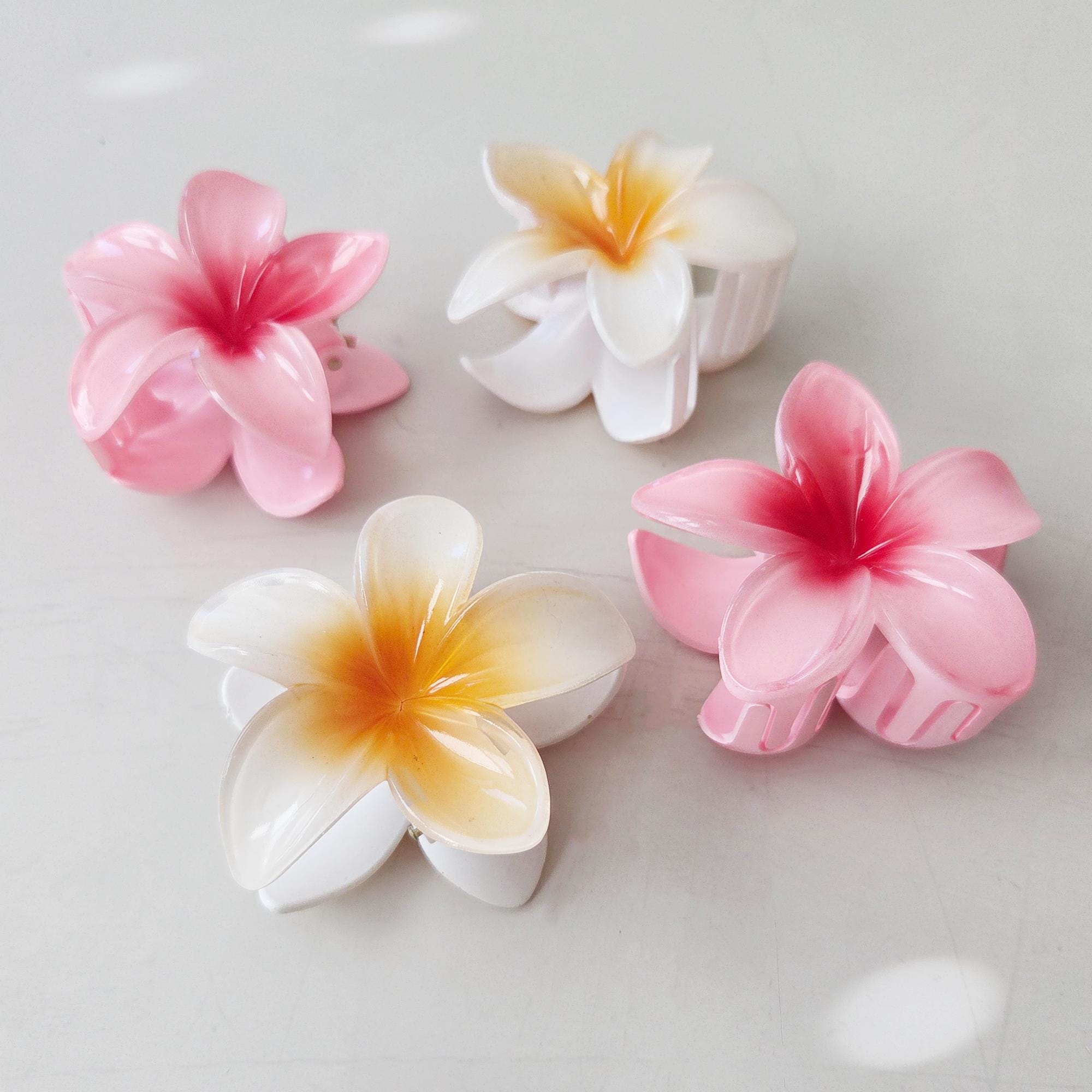10 PCS Hawaiian Flower Hair Clips for Women Curved Edge Flower Hibiscus Hair Amazon.com : 10 Pcs Hawaiian Flower Hair Clips for Women  main image 3