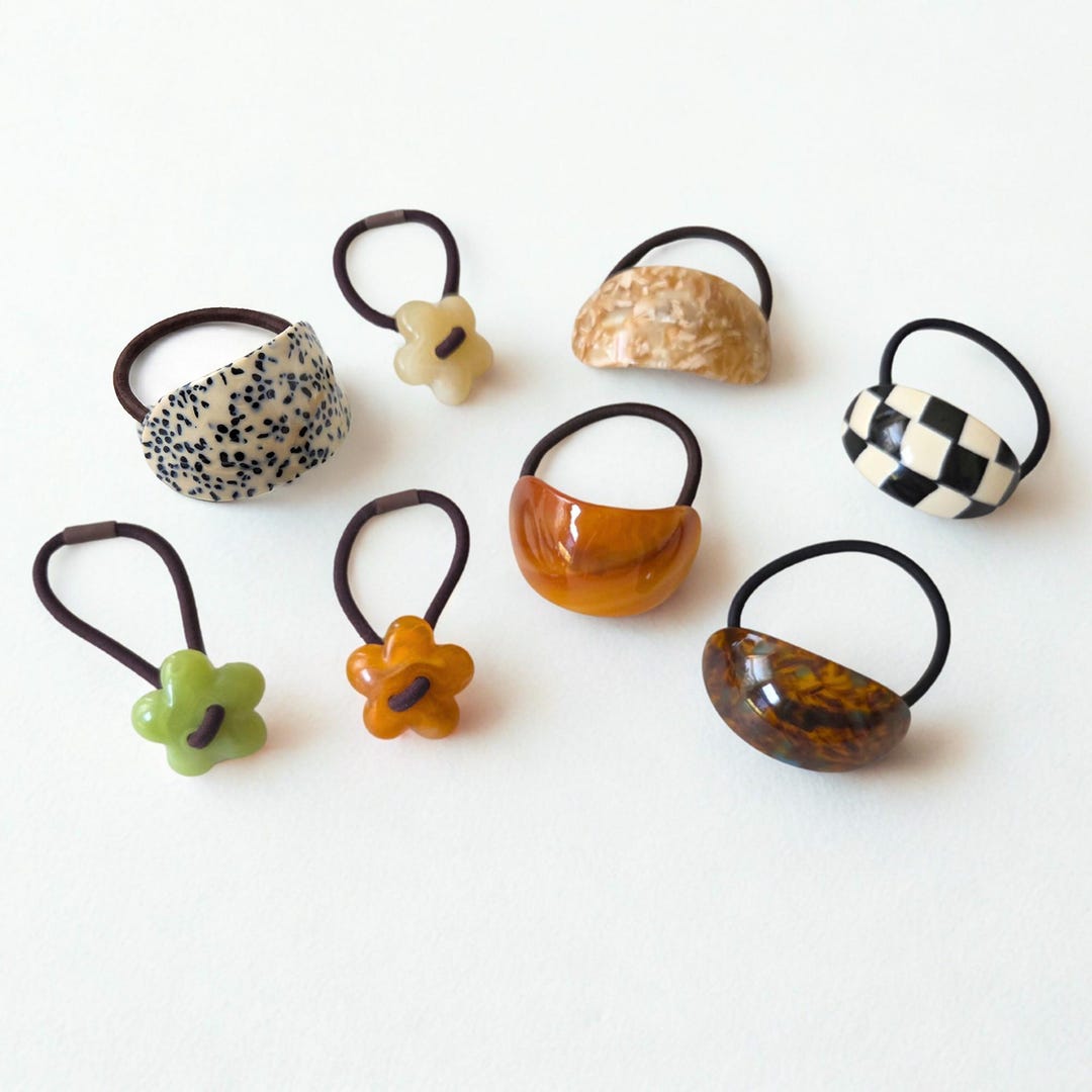 Tortoise Shell Hair Tie | Chunky Hair Elastic Ties | Retro Acetate ...