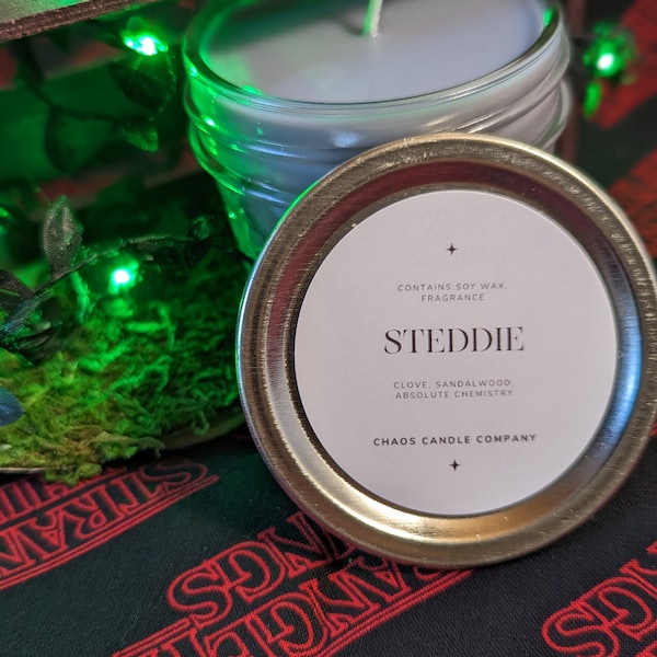 Steddie Candle: Clove & Sandalwood Scented Fandom Candle