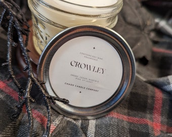 Crowley Candle, Supernatural Candle, Fandom Candle, Crowley Supernatural, Cedar, Embers, Demon Candle, Supernatural Decor