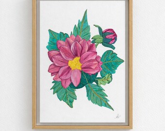 Dahlia Bloom — Floral Art Print
