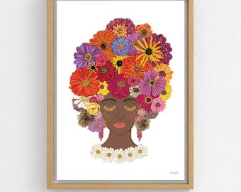 Radiant Bloom — Floral Portrait Art Print