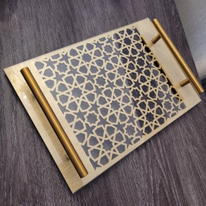 Serving Tray | Islamic Pattern Serving Tray | Ramadan Serving Tray | Ramadan Decoration | Vanity Tray | Engagement Tray | Wedding Tray