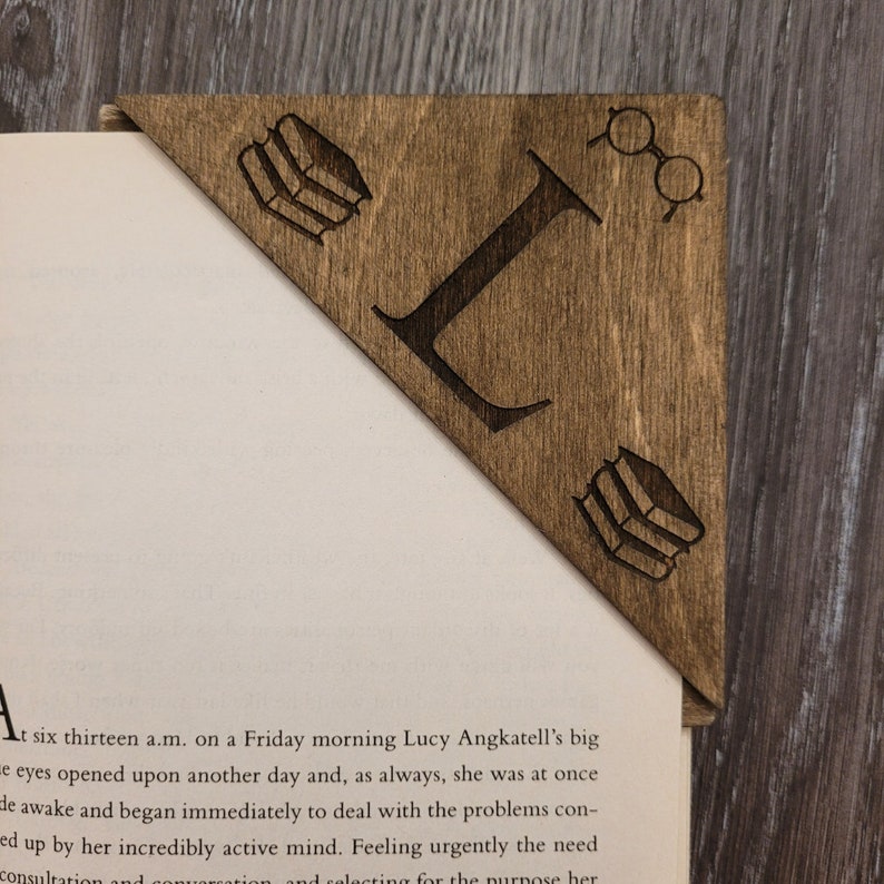 Personalized Corner Bookmarks Custom Wood Engraved Corner Bookmark