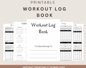 Workout Logbuch - Fitness Tracker Journal - Krafttrainingsplaner - Gym und Cardio Workouts Tagebuch - Druckbares Digitales PDF