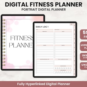 Digital Fitness Planner, Fitness Tracker, Fitness planner, Undated Fitness Journal, Workout Planner, Exercise Planner, Meal Planner