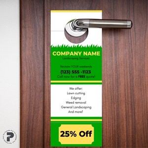 Customizable Lawn Service Door Handle Flyer Template Canva Etsy