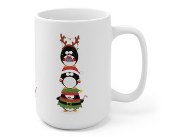 Kerst pinguïns mok 15oz