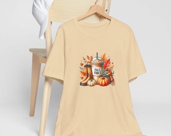 Fall Vibes Autumn Basic Girl Unisex Jersey Short Sleeve Tee