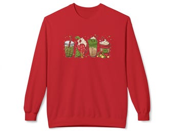 Christmas Holiday Coffee Grinch Unisex Softstyle Fleece Crewneck Sweatshirt