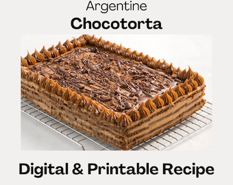 Mejor Receta Chocotorta Argentina Pastel de Chocolate Receta Postre Digital e Imprimible Descarga Instantánea MondoFoodRecipes