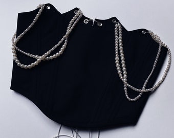 Corset avec perles/Corset noir/Corset