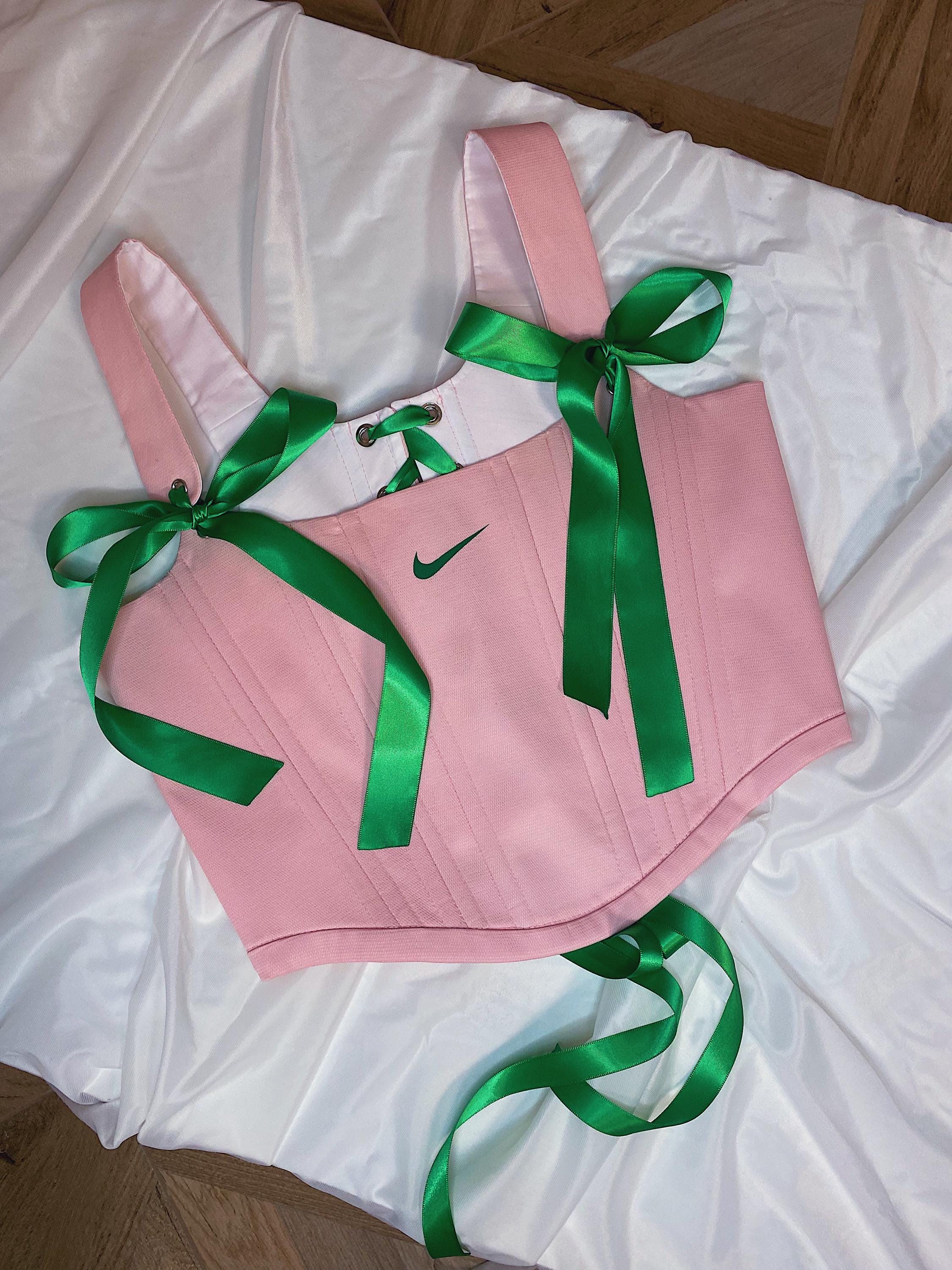 pink nike corset top
