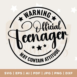 Warnung offizielle Teenager svg, offizielle Teenager svg, 13. Geburtstag svg, Geburtstag Mädchen svg, 13. Geburtstag png, printable, Cricut, Silhouette