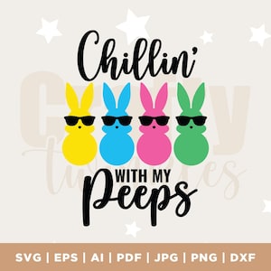 Ostern svg, Chillin With My Peeps svg, Mädchen Ostern svg, Jungen Ostern svg, Hase svg, guckt svg, lustige Ostern svg, Kinder Ostern svg