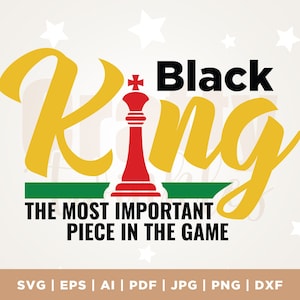 Festa del papà SVG, Black Dad SVG, Pezzo più importante, Black King SVG, Juneteenth Svg, File per Cricut, Sublimazione, Silhouette, Cricut