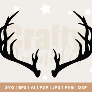 Geweih SVG, Hirschgeweih, Vektor geschnitten Datei für Cricut, Silhouette, Aufkleber, Aufkleber, Vinyl, Pdf, Png, Eps, Dxf, Dateien für Cricut