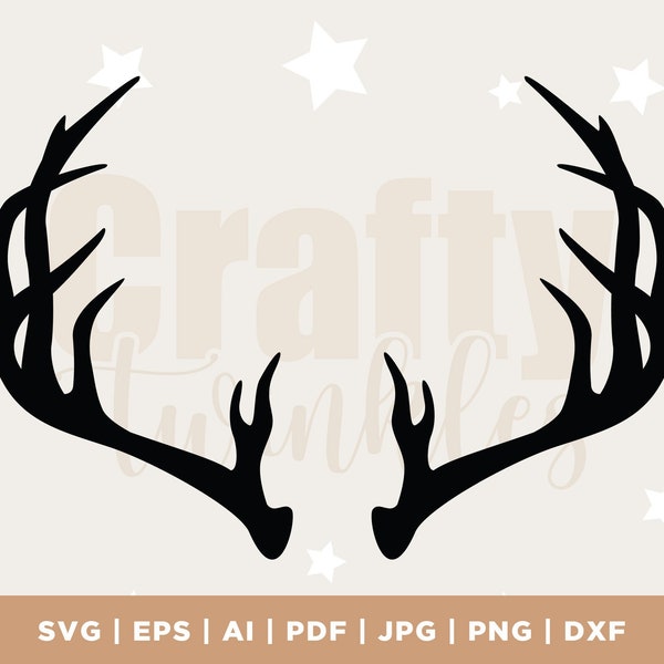 Antlers Svg, Deer Antlers Svg, Vector Cut file for Cricut, Silhouette, Decal, Sticker, Vinyl, Pdf, Png, Eps, Dxf, files for cricut