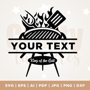King of the Grill SVG, Summer SVG, Bbq Svg, Bbq Shirt Svg, Apron Svg, Grill SVG, Grilling Monogram Svg, Barbeque Svg, Cricut, Cut File