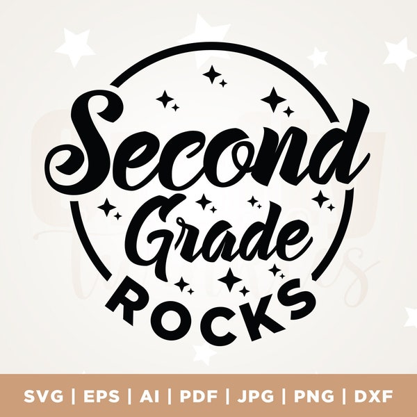 2nd Grade Rocks svg, back to school svg, rocks svg, grade rocks svg, 2nd grade svg, second grade svg, school life svg, digital file, t-shirt