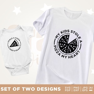 Camiseta Pizza Slice combinando, Camiseta Pizza Slices pai e filho, Camiseta Pizza Slices mãe e filha, Pizza My Heart, Cricut