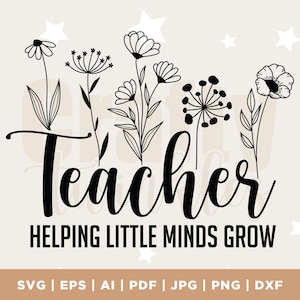Aider les petits esprits à grandir SVG, professeur Svg, meilleur professeur Svg, professeur appréciation Svg, professeur vie Svg, professeur préféré Svg, Silhouette