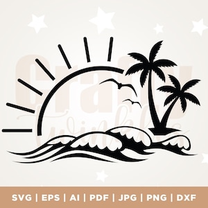 Wave svg, Sunset svg, Beach svg, Sunshine Svg, Summer svg, png, Cricut, Png, Svg, sublimation, Sun and Wave svg, Sunrise svg, Ocean Waves