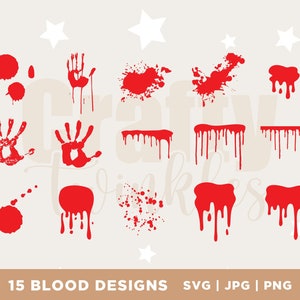 Blood Dripping Borders, blood bundle, Bloody Handprints, Blood splash, Blood Drips, svg, png, cut files, cricut, instant download