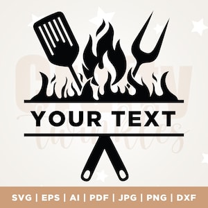 Grilling SVG, BBQ Grill Svg, Barbeque Clipart, Grill Monogram Svg, Dxf ...