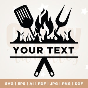 Grilling SVG, BBQ Grill Svg, Barbeque Clipart, Grill Monogram Svg, Dxf ...