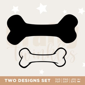 Dog Bone Svg, Dog Bone Digital, Dog Bone Png Clip Art. Vector Cut file for Cricut, Silhouette, Pdf Png Eps Dxf, Decal, Sticker, Pin, cricut