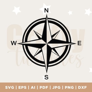Boussole, Boussole SVG, Compass Rose SVG, Boussole nautique SVG, Svg, Dxf, Png, Eps, Pdf, Cricut, Silhouette, Glowforge, Téléchargement instantané