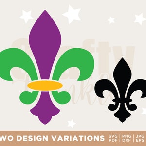 Fleur de lis svg, Mardi Gras set de deux fleurs de lis svg, Mardi Gras Cut File, Cricut Cut File, Silhouette Cut File, Fat Tuesday svg, Cricut