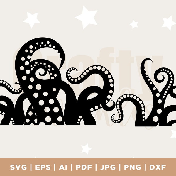 Tentacles SVG, Sea Monster SVG, Cut File Design for Cricut, Octopus SVG, Cthulhu, Tentacle Svg, Silhouette, Instant Download, Png, Dxf, Jpg