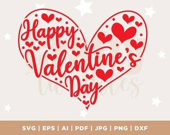 Love Heart SVG, Happy Valentines Day SVG, Valentines Day Svg ...
