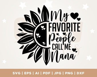 My favorite people call me Nana svg, Nana shirt svg, Nana Sublimation file, Nana svg, Instant Download, Cricut, Silhouette, Cricut, Cut File