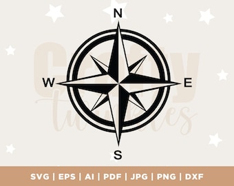 Compass Rose SVG, Nautical Design, Cricut, Glowforge (Digital Download)