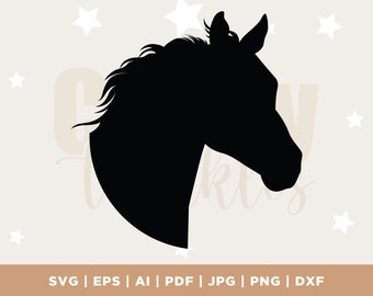 Horse Head Svg, Horse Svg, Stallion Svg, Horse Lover, Vector Cut file for Cricut, Silhouette, Pdf, Png, Eps, Dxf, Decal, Sticker, Vinyl, Png