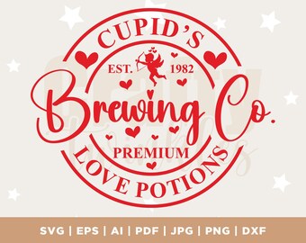 Cupid's brewing co svg, Cupid's Brewing company svg, retro valentine svg, Valentine svg, valentines day svg, digital download, cricut